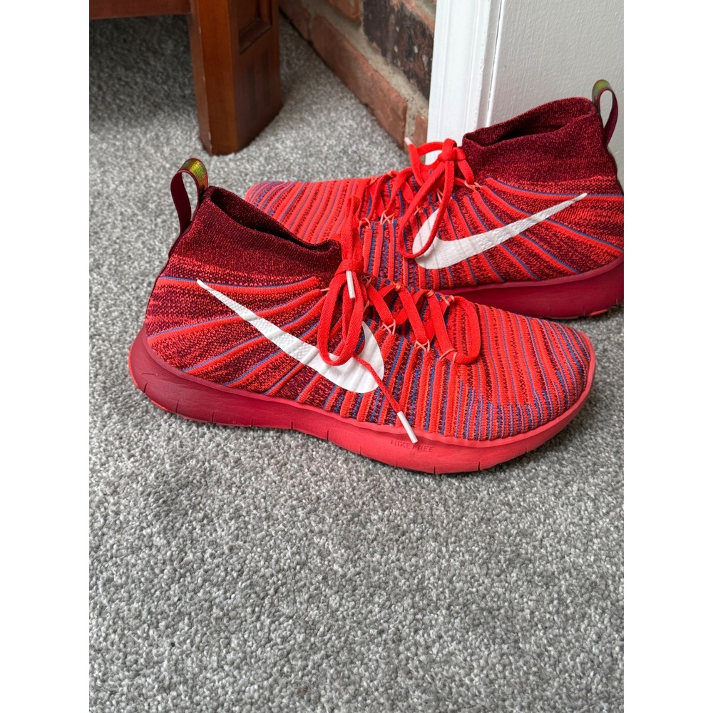Nike Free Train Force Flyknit Mens 8 W 9.5 Shoes Athletic Running Sneakers Red
